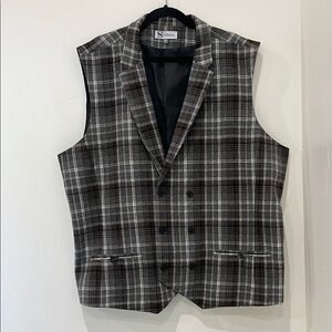 SILVERSILK Wool Blend Plaid Vest Size 4X